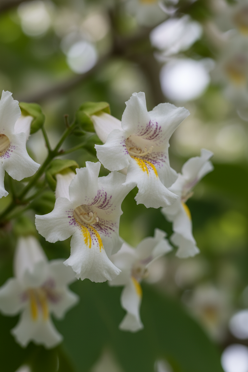 Trompetenbaum Catalpa Blüten Detail Malsch